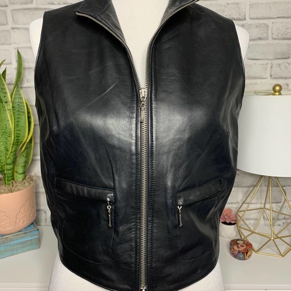 Vakko Jackets & Blazers - Elements by VAKKO Leather Vest, SZ M